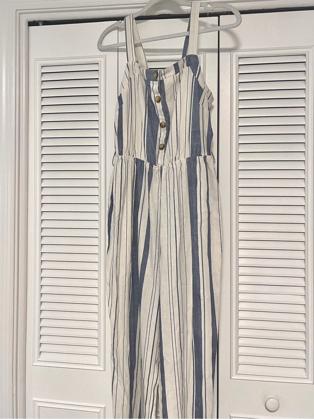 striped linen pant romper